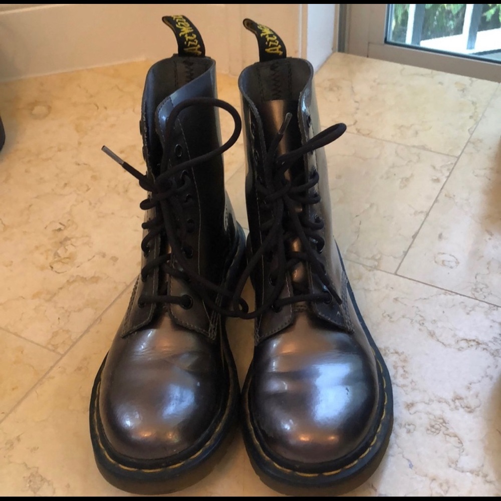 Dr. Martens Silver/Purple Iridescent Boots